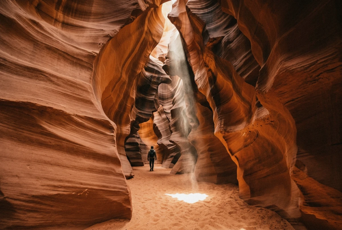 Glowing orange sandstone curves of Antelope Canyon, the signature backdrop of an Arizona photoshoot